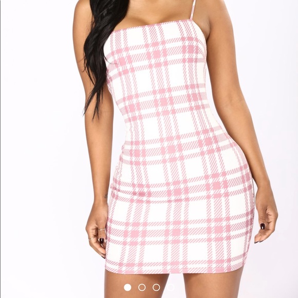 pink plaid mini dress